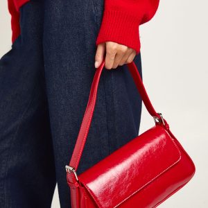 Structured Fold Over Shoulder Bag