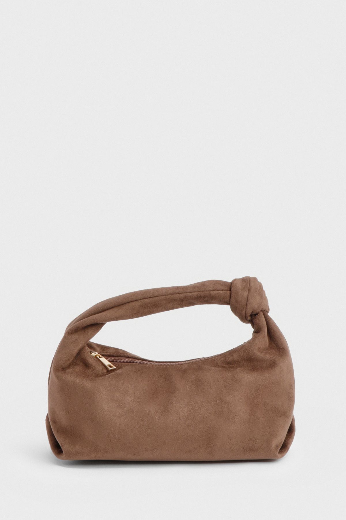 Faux Suede Knot Handle Grab Bag - Image 2