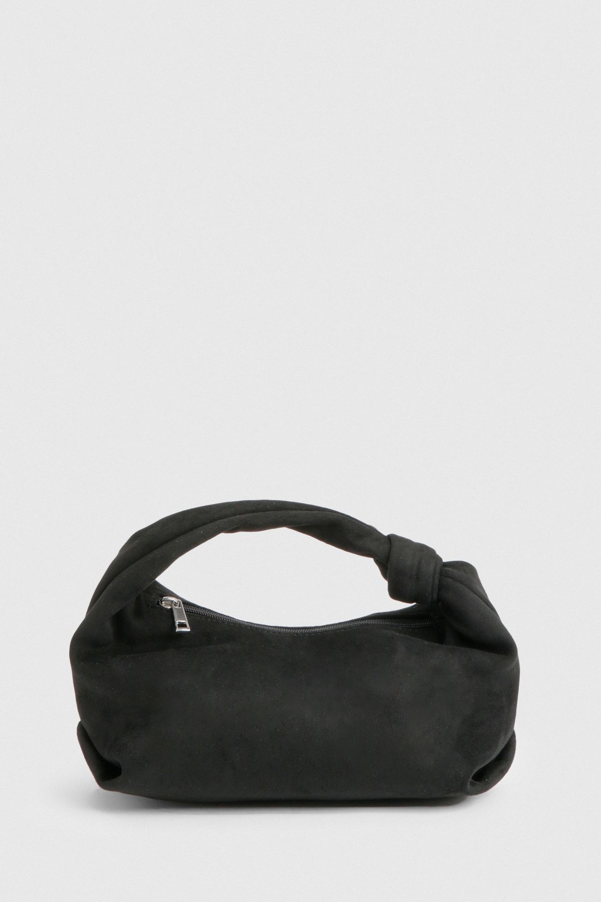 Faux Suede Knot Handle Grab Bag - Image 2