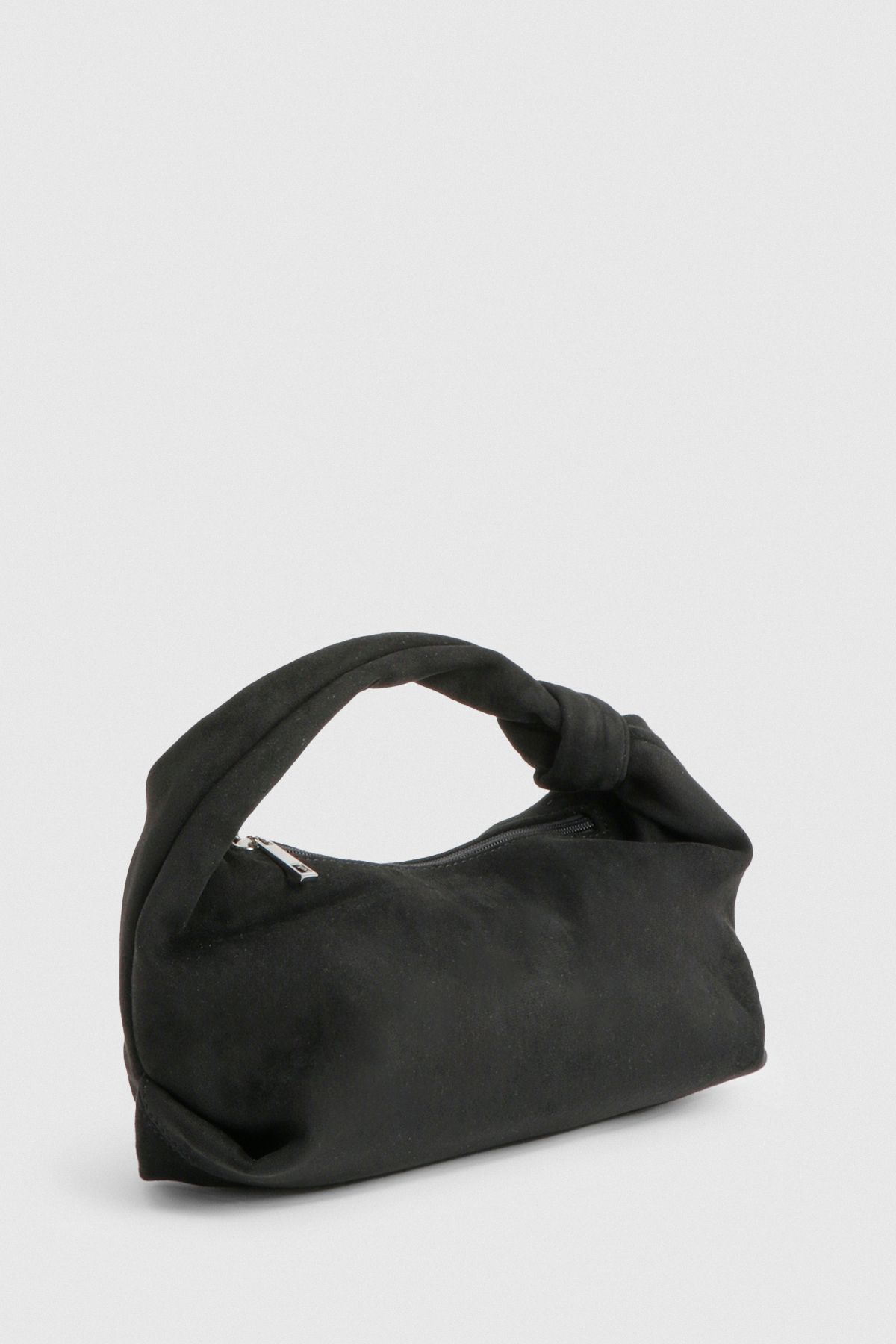 Faux Suede Knot Handle Grab Bag - Image 3