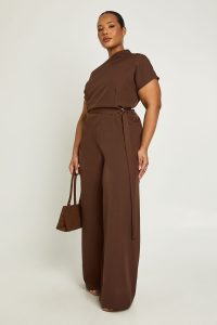 Plus Asymmetric Belted Jumpsuit