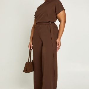 Plus Asymmetric Belted Jumpsuit