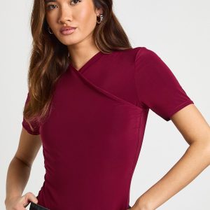 Wrap Front Matte Slinky Bodysuit