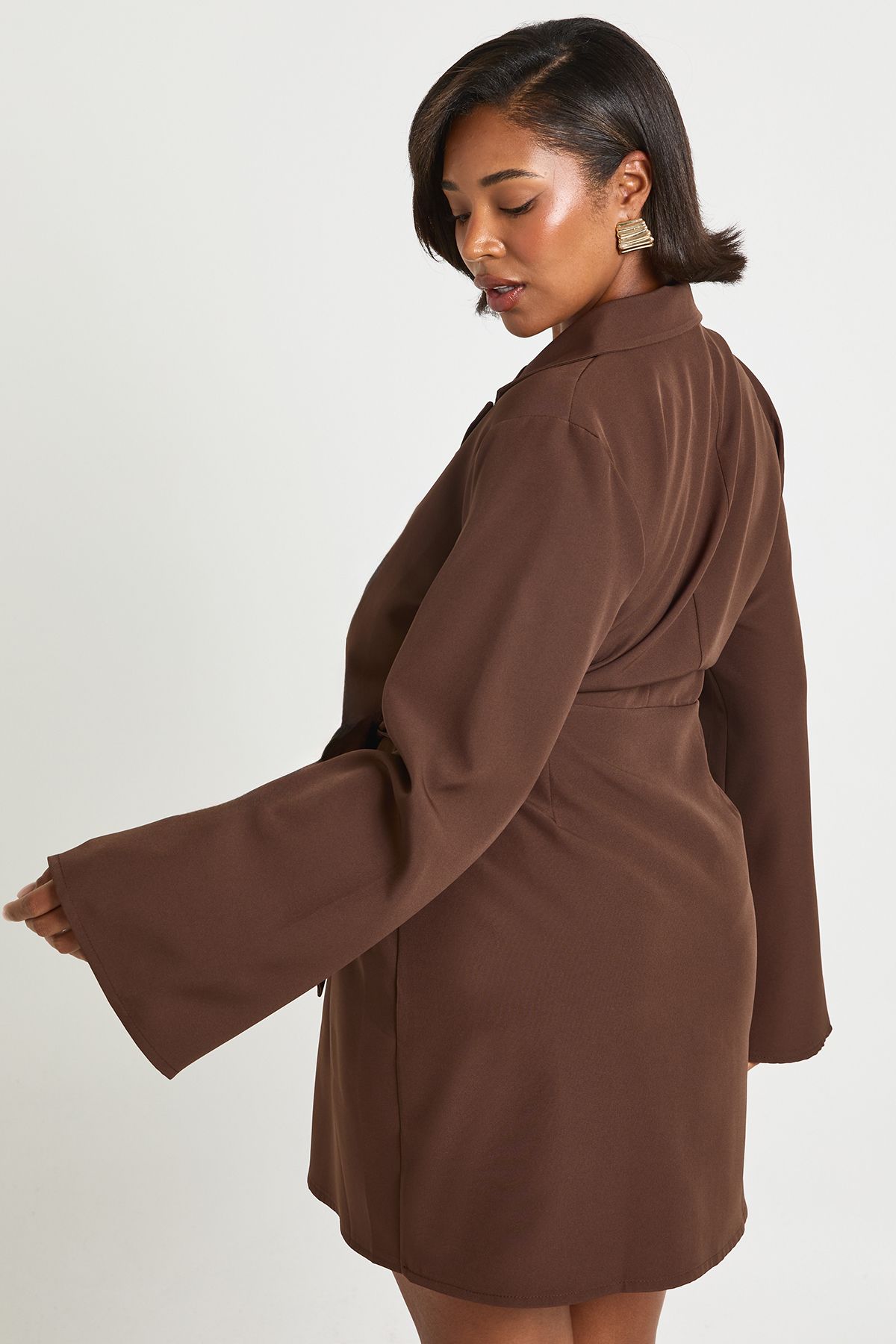 Plus Tie Waist Tailored Blazer Dress - Image 2
