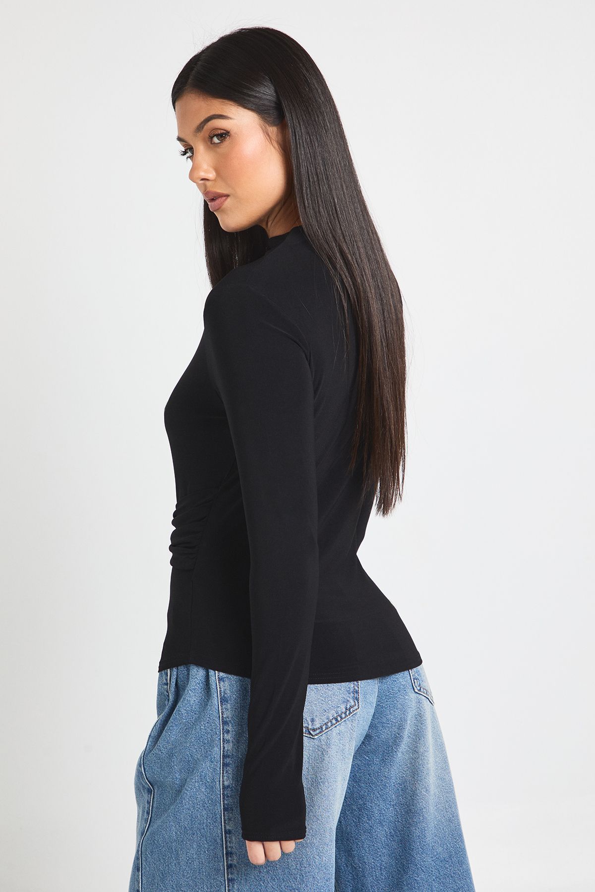 Trim Detail Grown On Neck Long Sleeve - Image 2