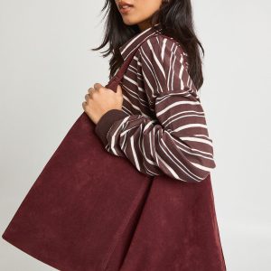 Faux Suede Tote Bag