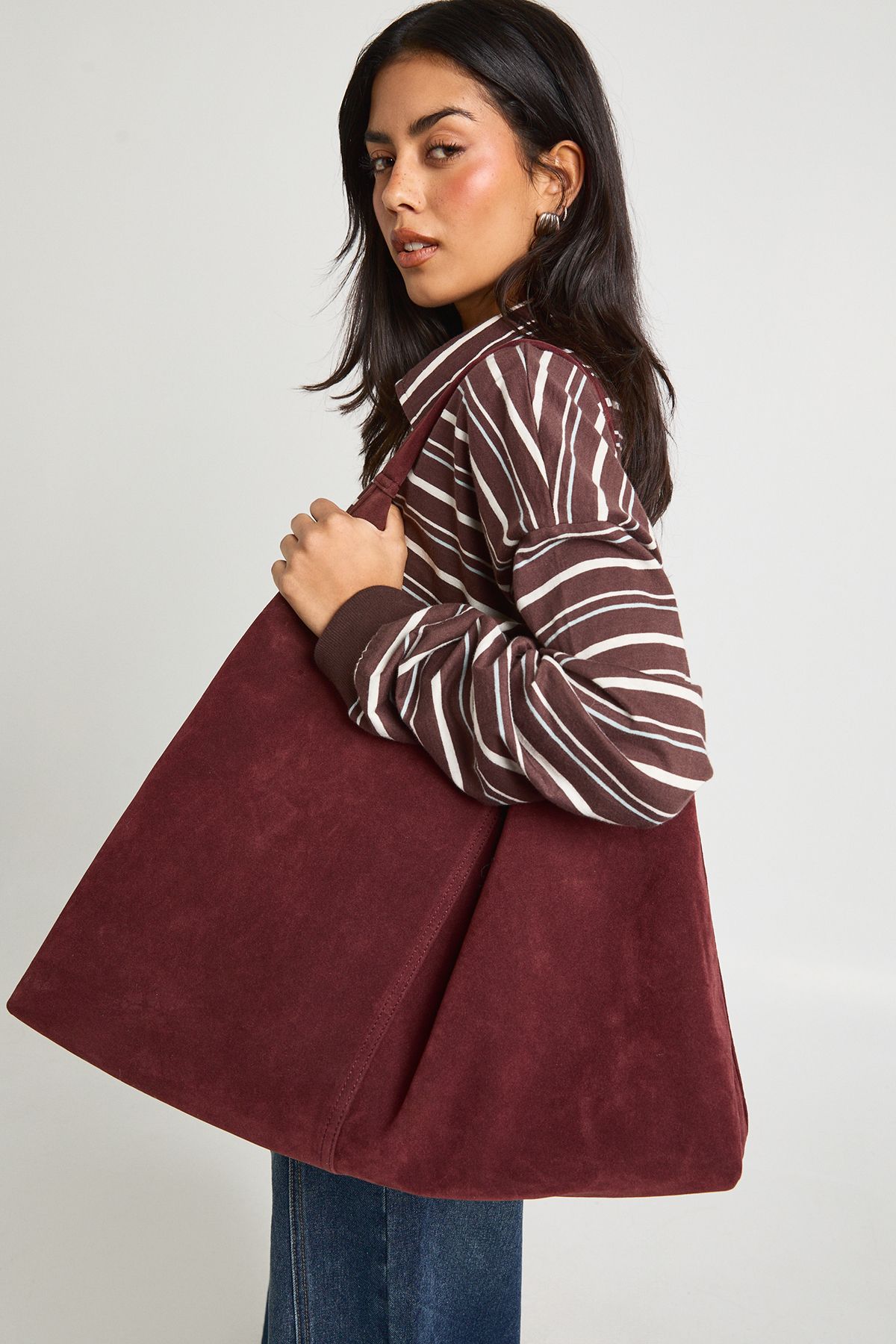 Faux Suede Tote Bag