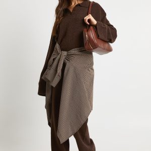 Collared Button Down Oversized Knitted Jumper And Straight Leg Trouser Co-Ord