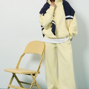 Pintuck Detail Straight Leg Jogger