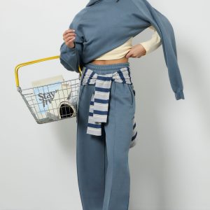 Pintuck Detail Straight Leg Jogger