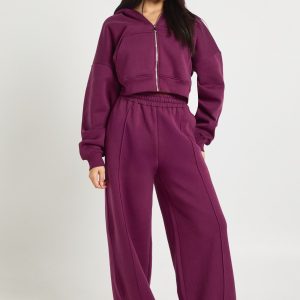 Pintuck Detail Straight Leg Jogger
