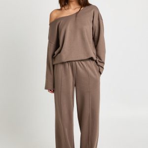Interlock Off Shoulder Sweatshirt