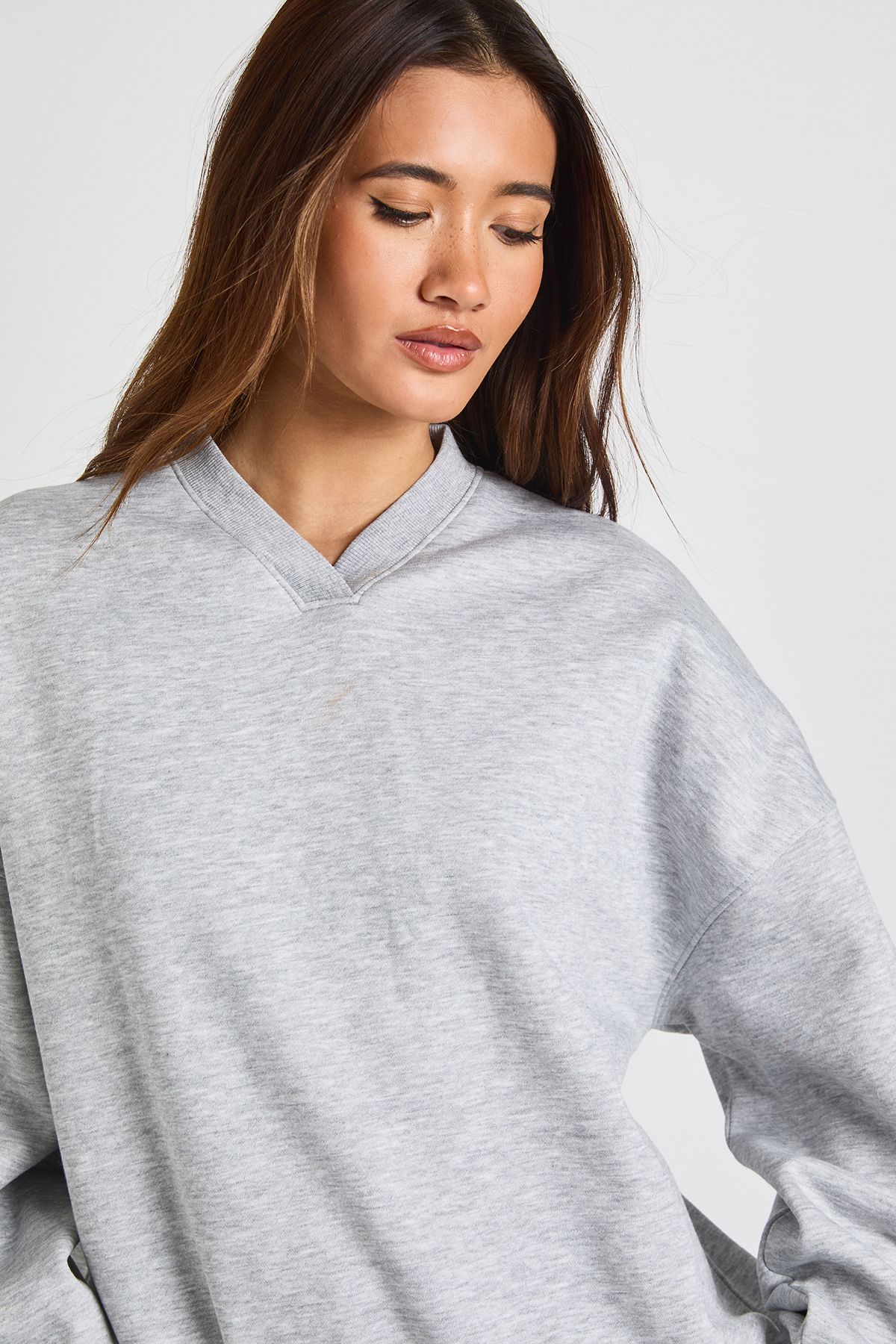 V Neck Oversized Sweatshirt