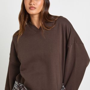 V Neck Oversized Sweatshirt