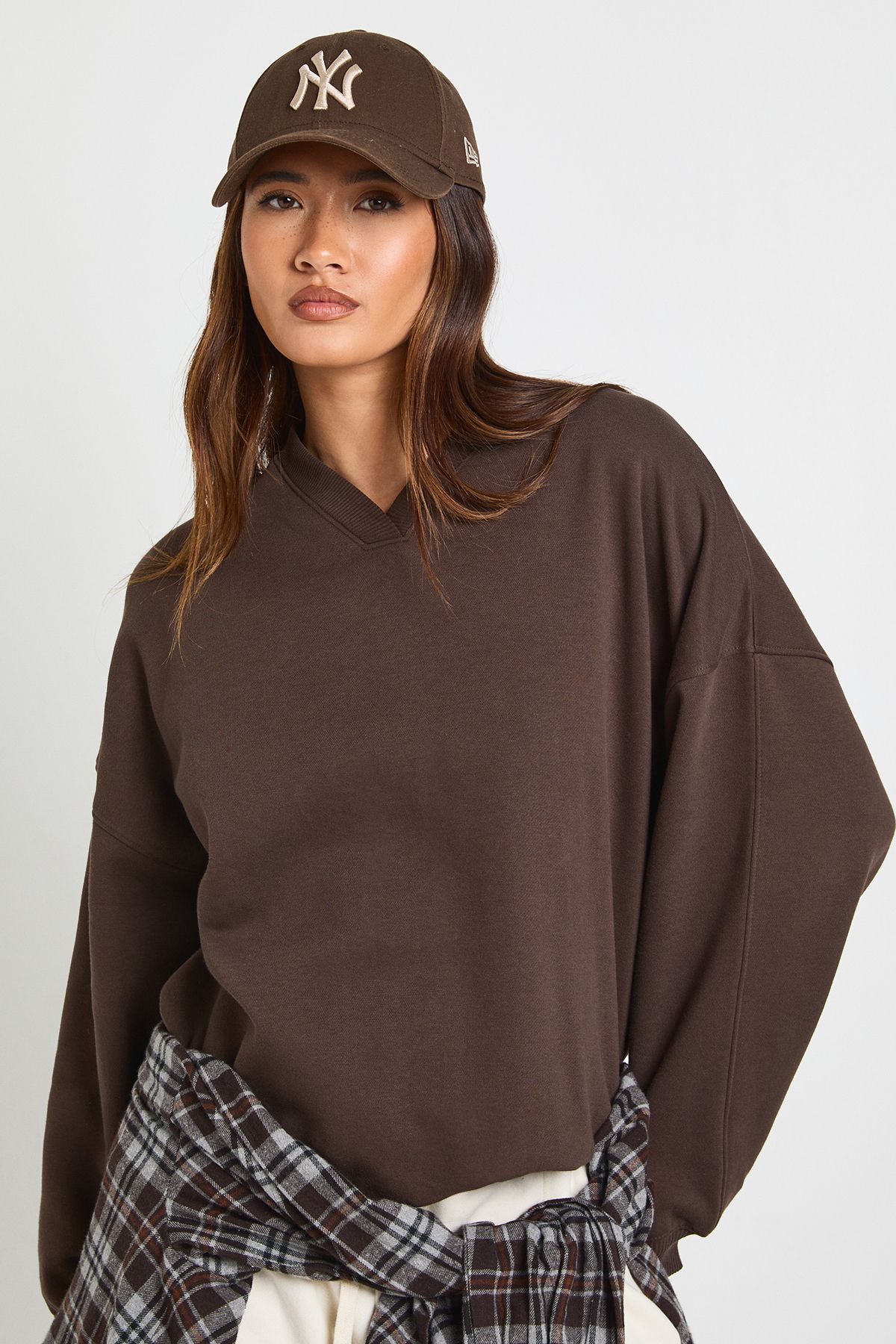 V Neck Oversized Sweatshirt