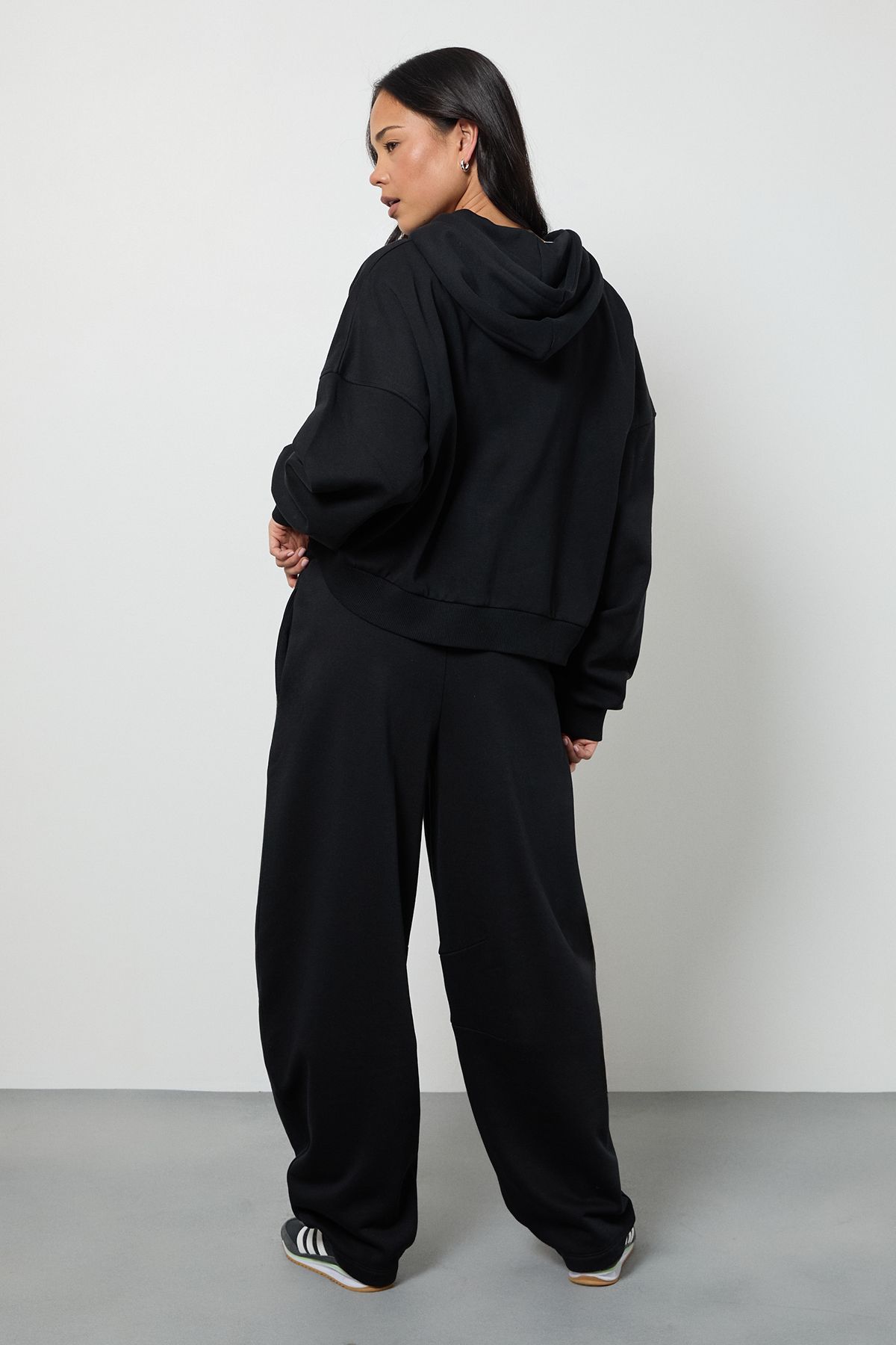Contrast Drawcord Oversized Hoodie Tracksuit - Image 2