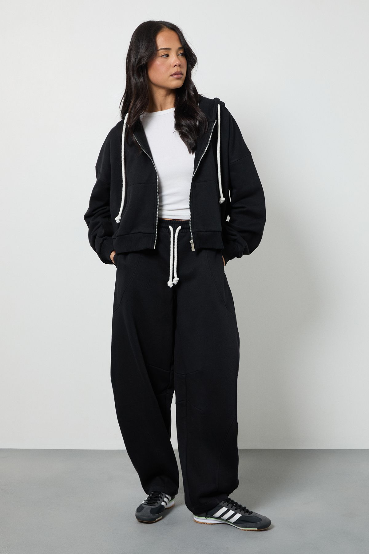 Contrast Drawcord Oversized Hoodie Tracksuit - Image 3