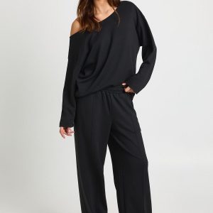 Interlock Off Shoulder Sweatshirt