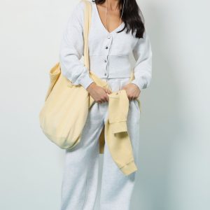 V Neck Deep Hem Sweatshirt And Tailored Jogger Tracksuit