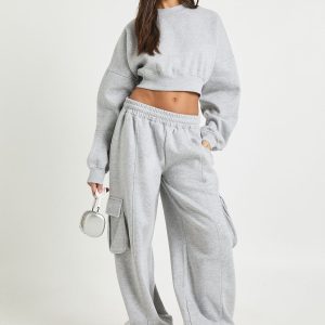 Boxy Sweatshirt Cargo Jogger Tracksuit