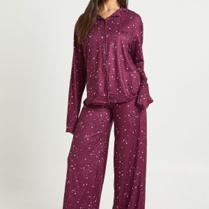 Star Print Long Sleeve Top & Trousers Pyjama Set
