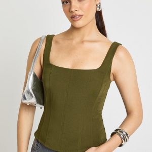 Structured Crepe Corset Top