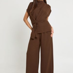 Woven Drape Blouse & Trouser Co-Ord