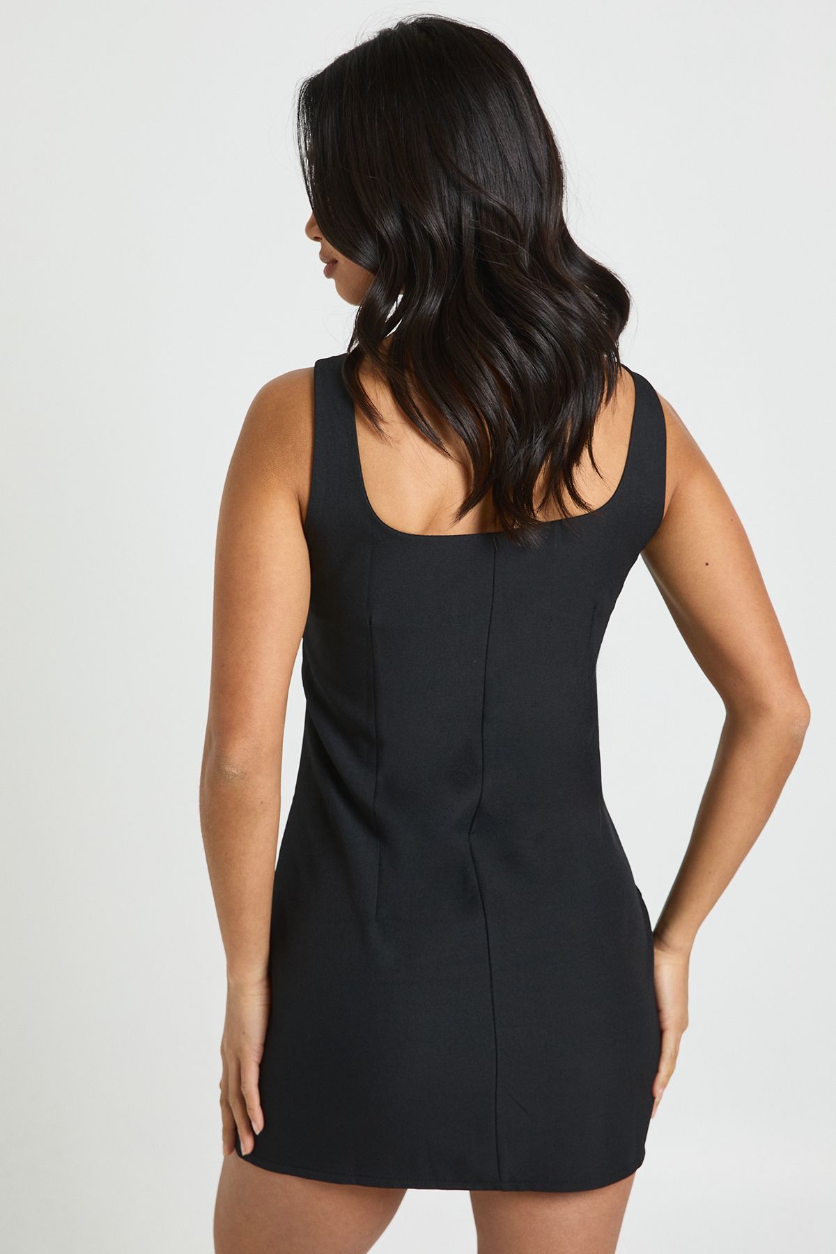 Petite Tailored Square Neck Mini Dress - Image 2