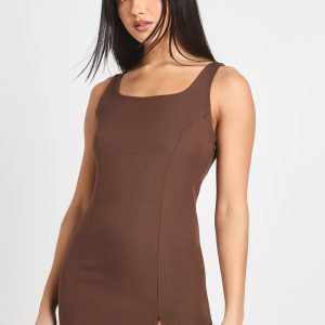 Tailored Square Neck Mini Dress