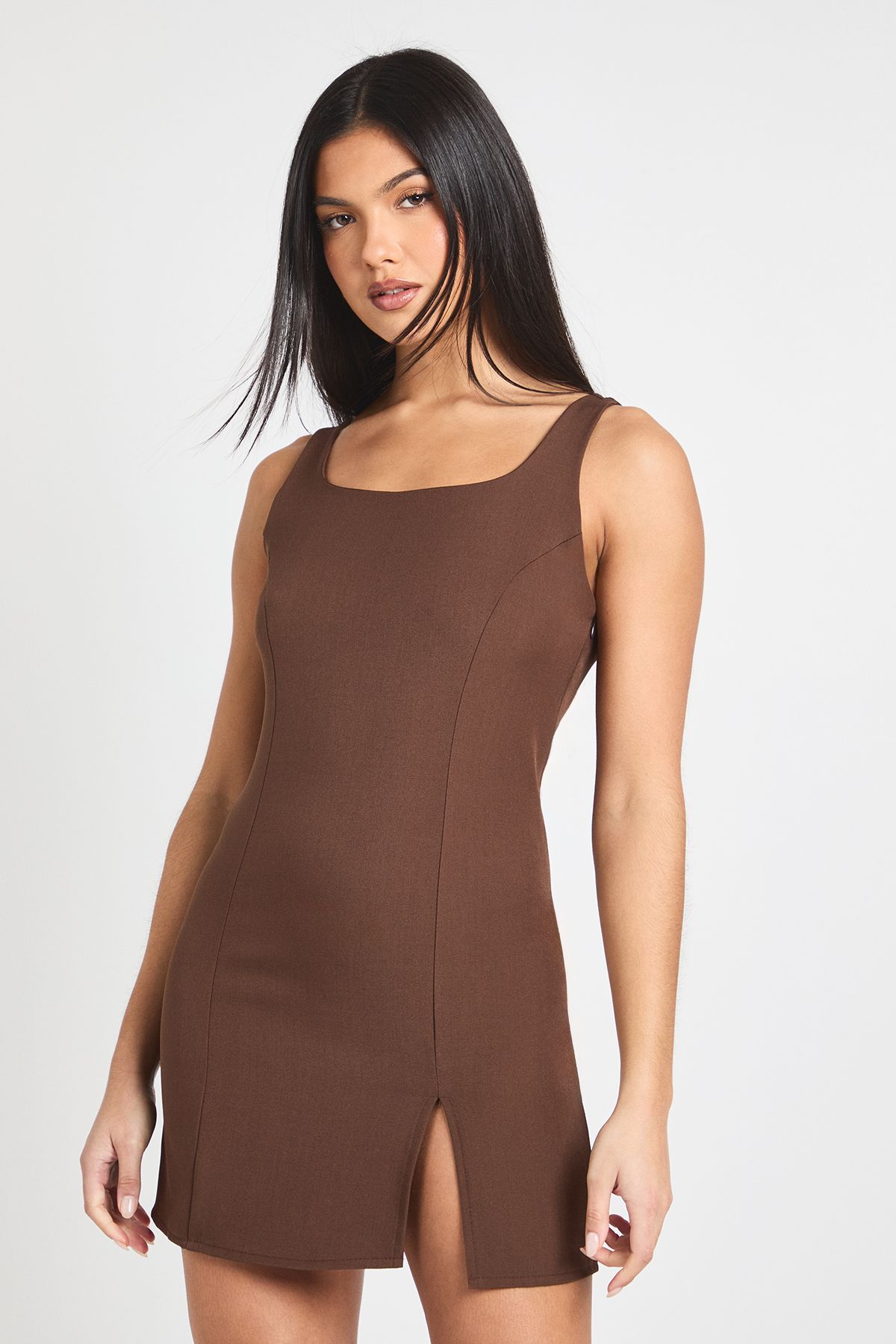 Tailored Square Neck Mini Dress