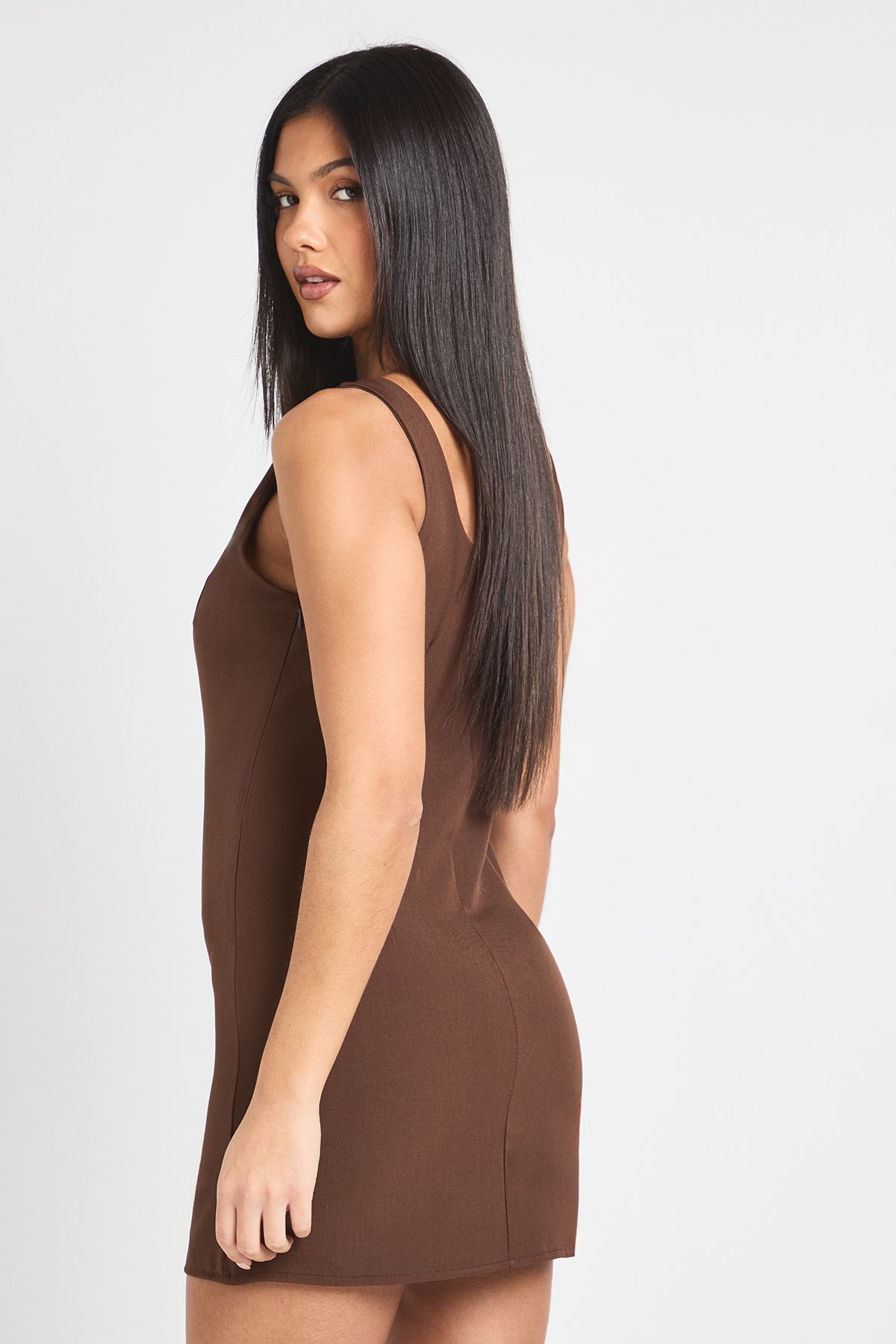 Tailored Square Neck Mini Dress - Image 2