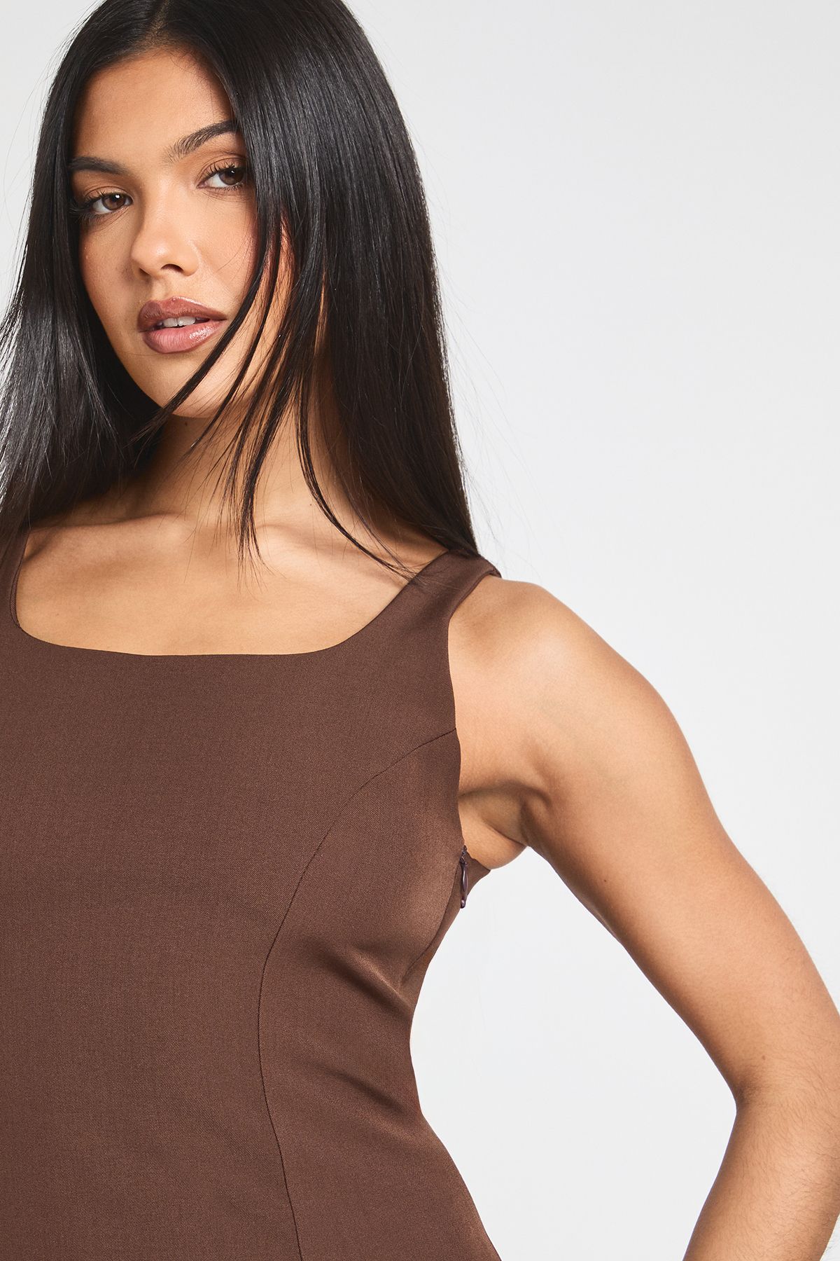 Tailored Square Neck Mini Dress - Image 4