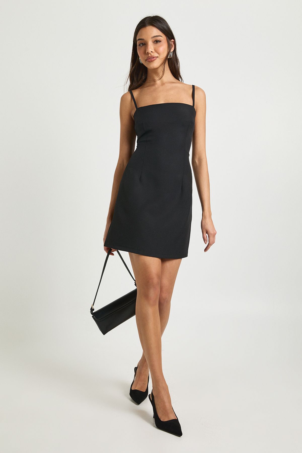 Tailored Strappy Mini Dress - Image 3