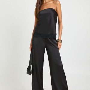 Satin Wide Leg Trousers