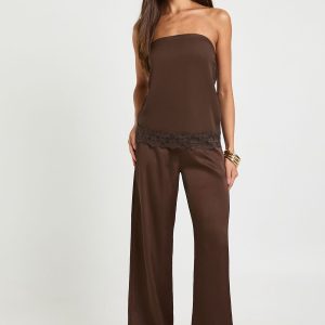 Satin Wide Leg Trousers