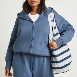 Plus Oversized Zip Up Hoodie