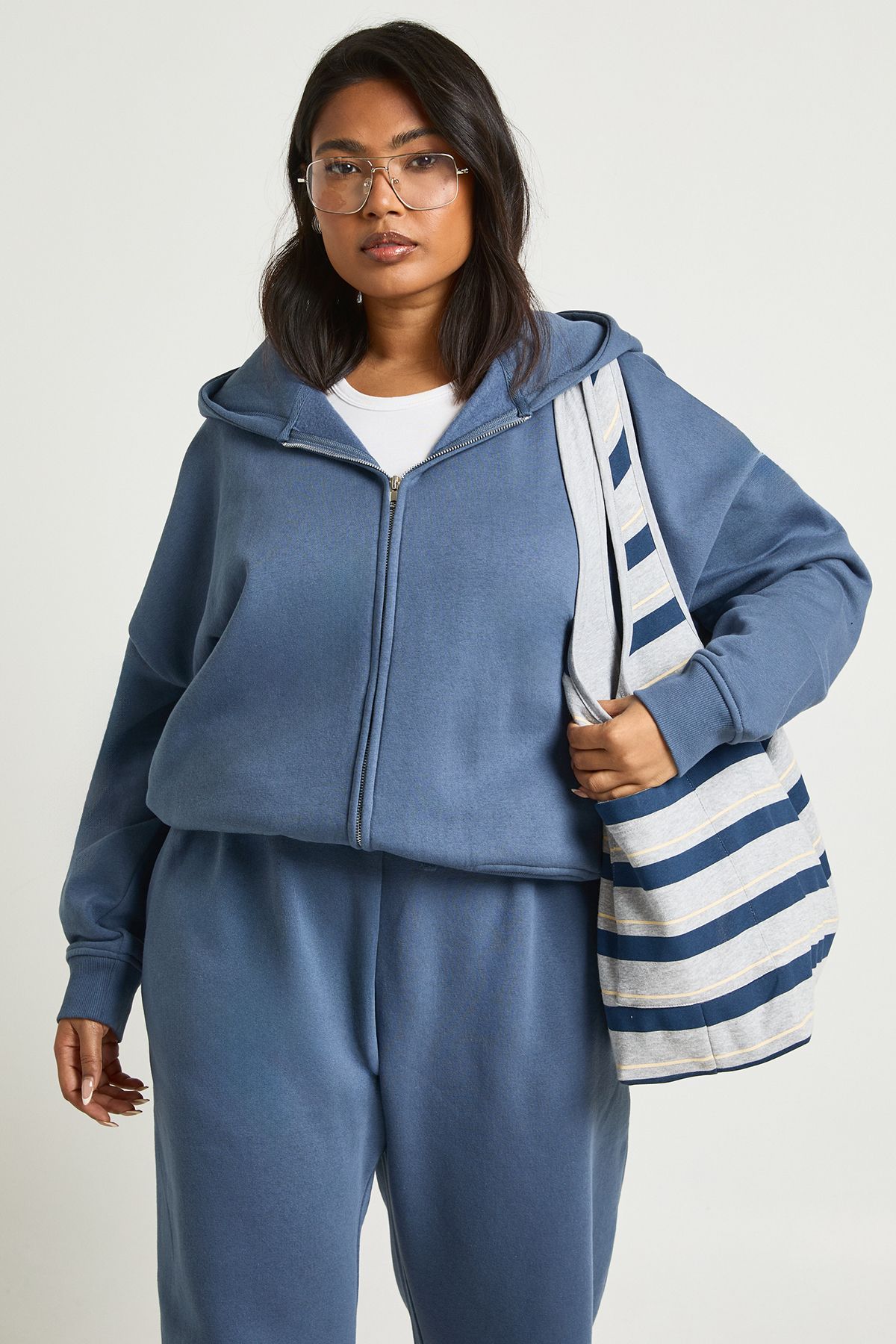 Plus Oversized Zip Up Hoodie