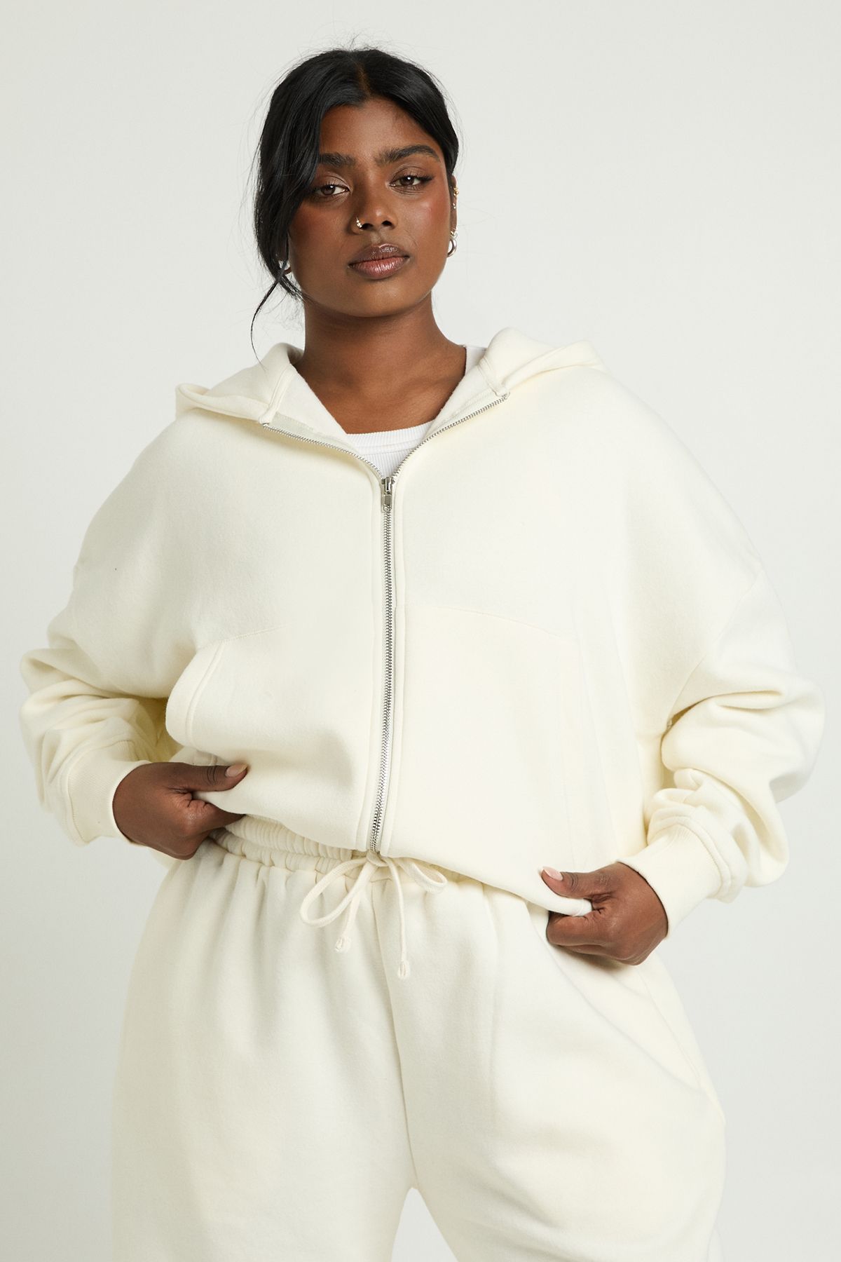 Plus Oversized Zip Up Hoodie
