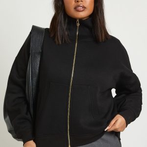 Plus Funnel Neck Zip Up Jacket