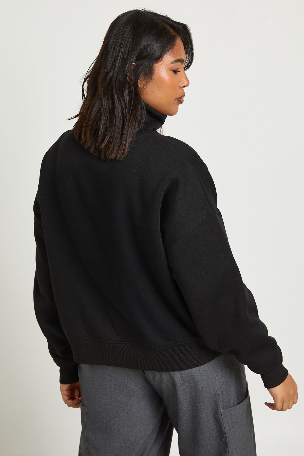 Plus Funnel Neck Zip Up Jacket - Image 2