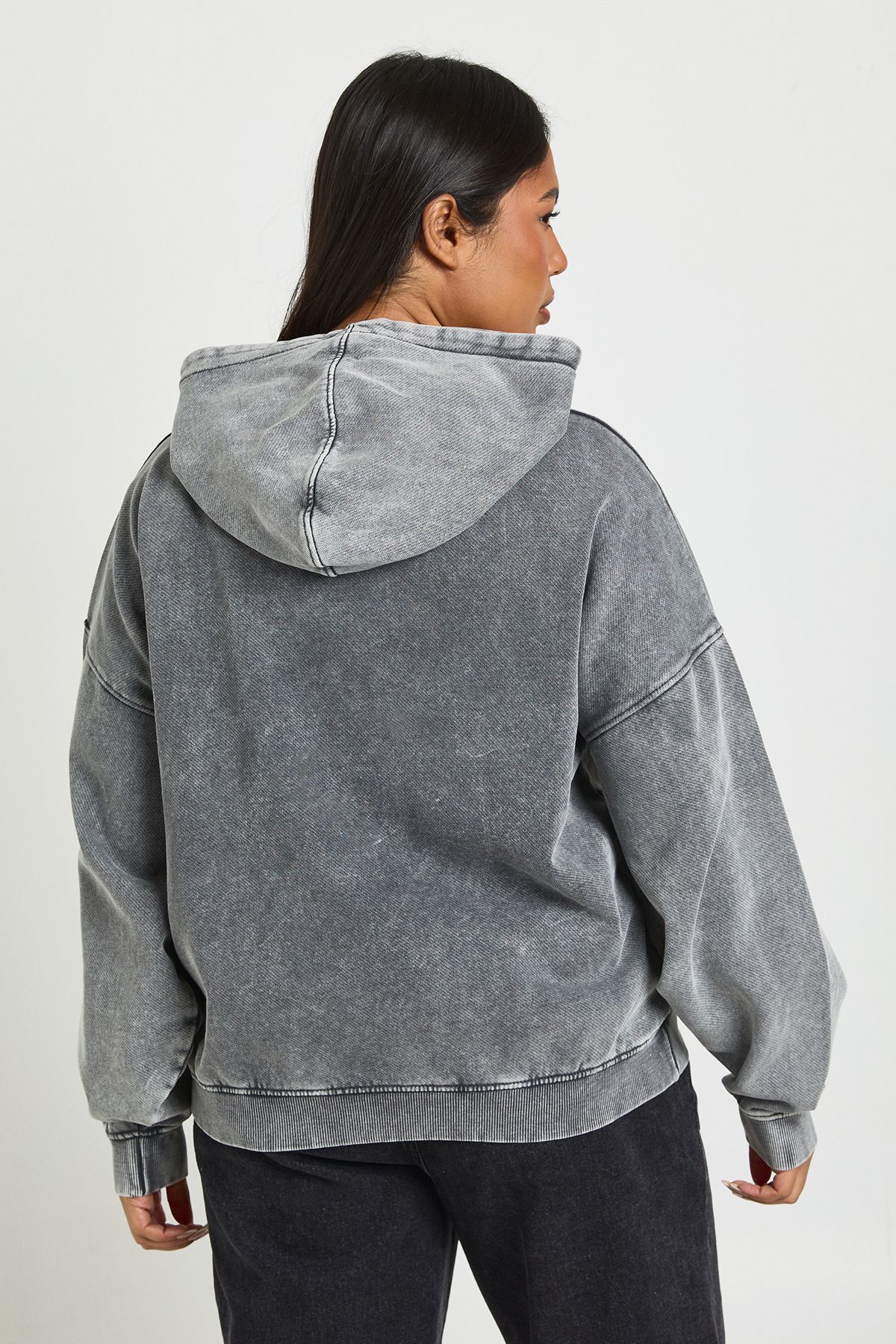 Plus Acid Washed Oversized Hoodie - Image 2