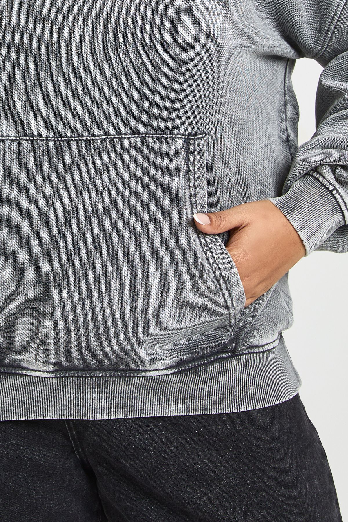 Plus Acid Washed Oversized Hoodie - Image 4
