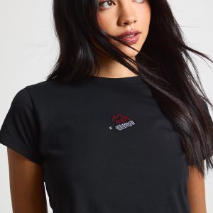 Santa Hat Hotfix Baby Tee