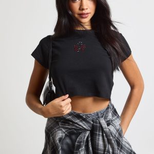 Candycane Hat Hotfix Baby Tee