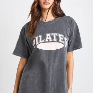 Pilates Graphic Print Oversized T-shirt