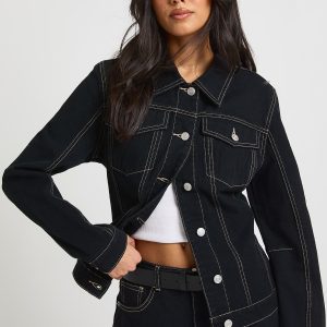 Cinched Waist Denim Jacket