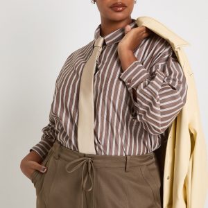 Plus Stripe Oversized Shirt