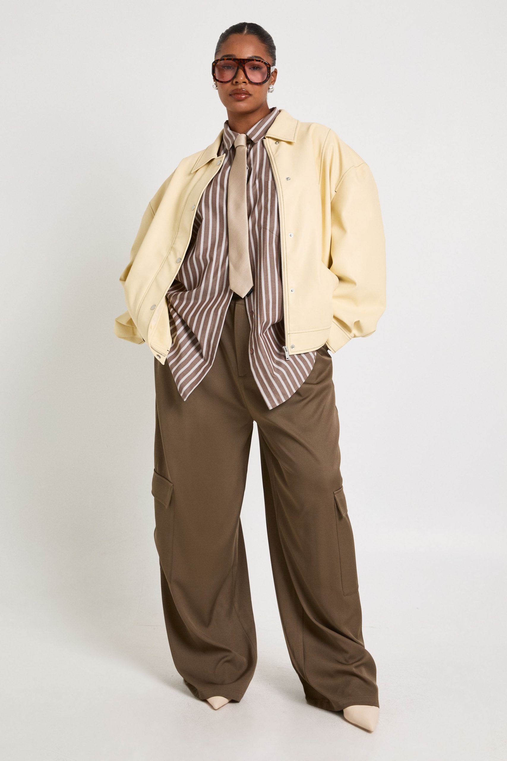 Plus Stripe Oversized Shirt - Image 3