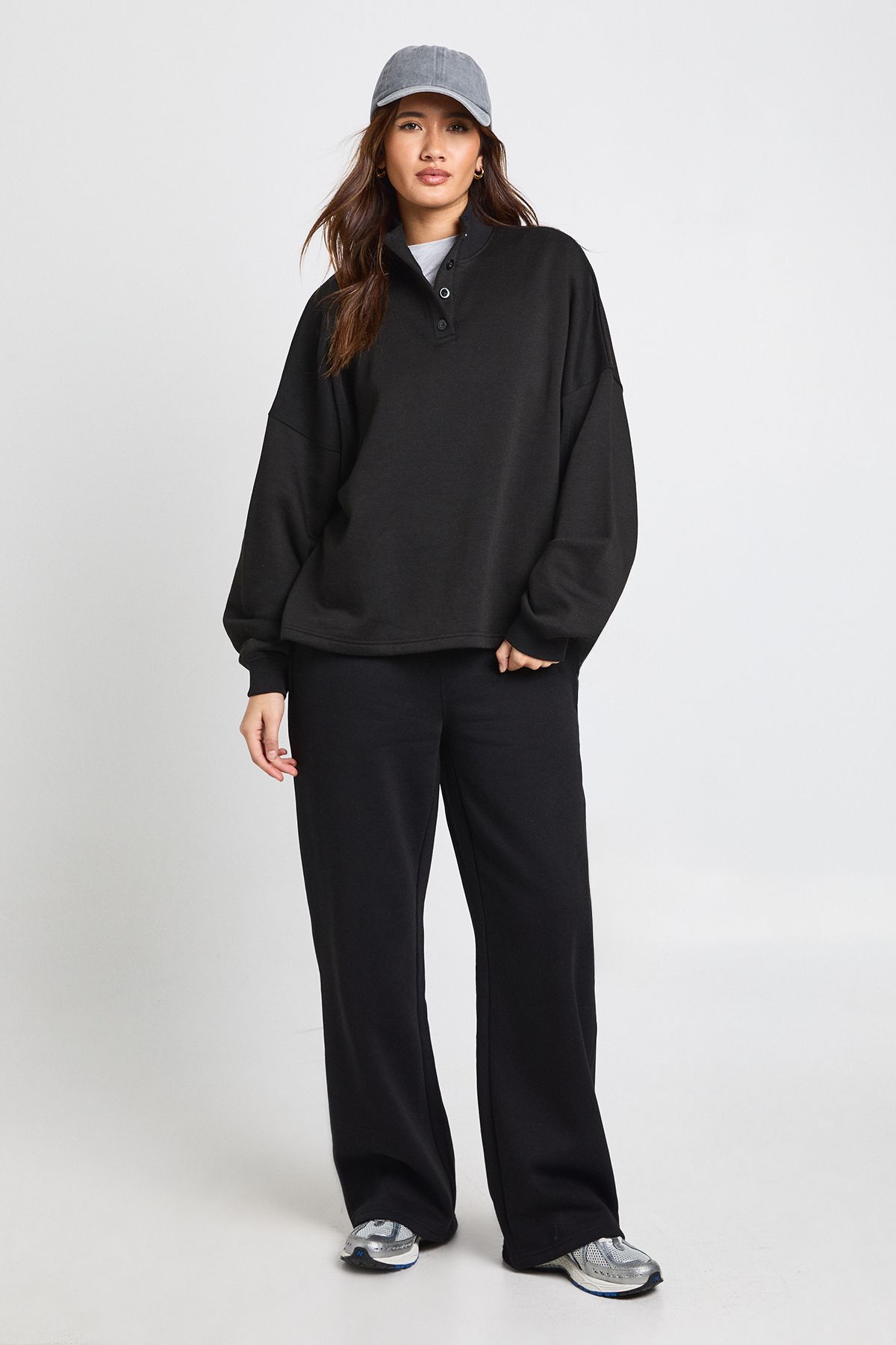 Funnel Neck Henley Sweatshirt - Image 3