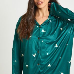 Martini Print Long Sleeve Top & Trousers Pyjama Set